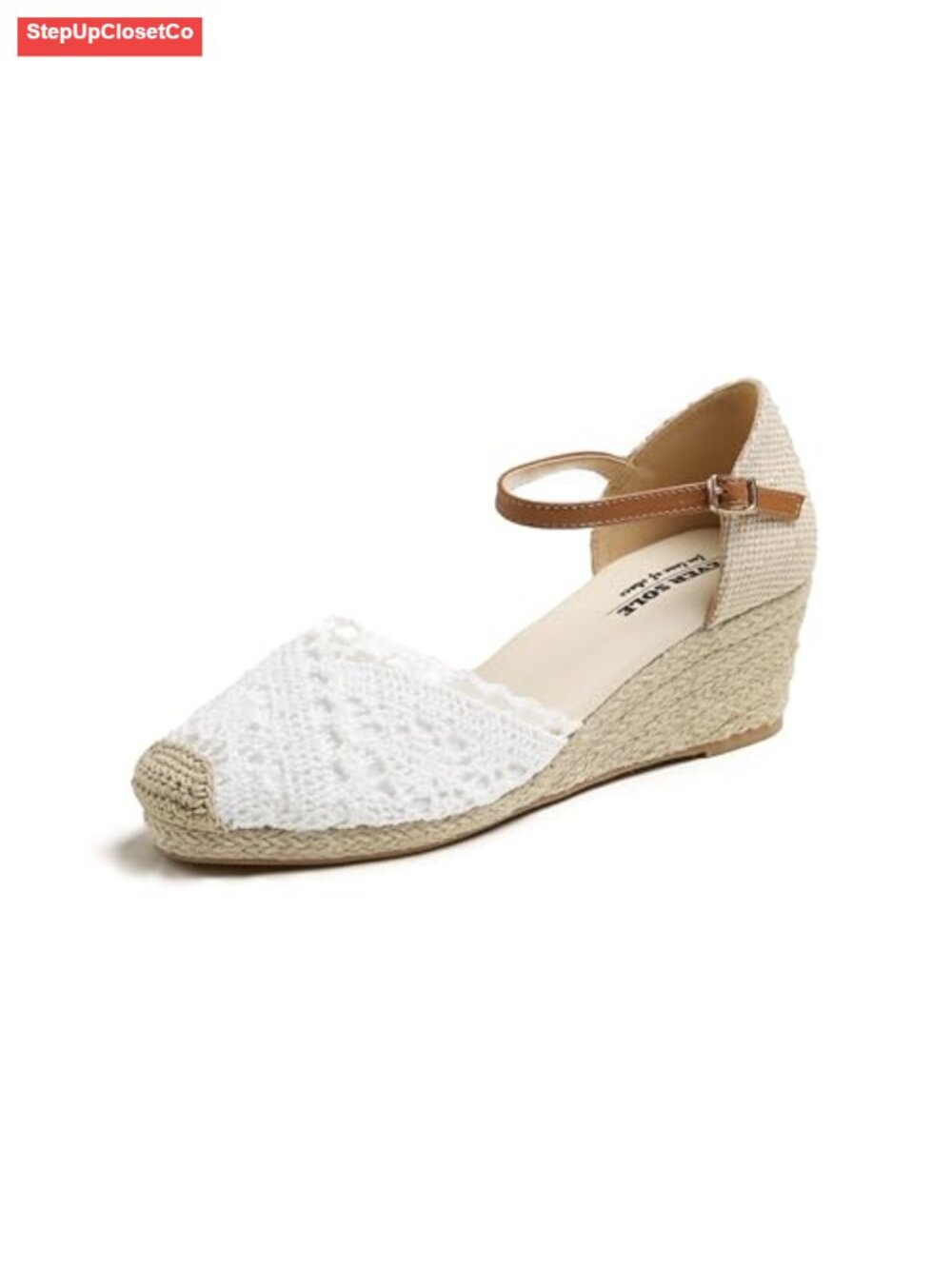Breathable Textile Crochet Espadrilles Wedge Sandals - Slip On Comfort Shoes